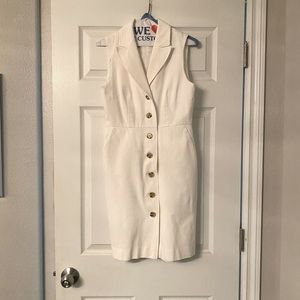 Stretchy, button down sleeveless white JCrew dress, size 6